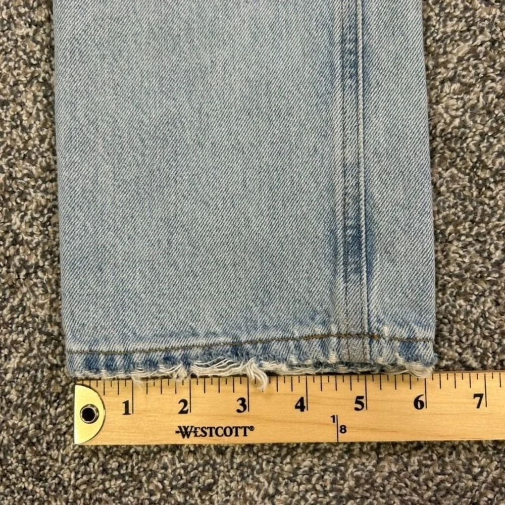 Agolde Womens 25 Riley High Rise Straight Leg Fit Jeans Light Blue Denim Casual - Picture 12 of 13